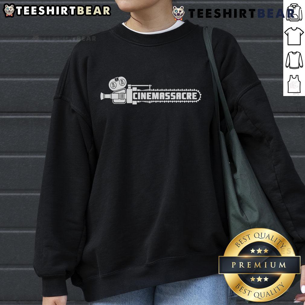 Alt Text: Official Cinemassacre logo on a Retroware sweatshirt, showcasing a stylish and nostalgic design for fans.