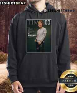 Ed Sheeran wearing a hoodie from the TIME 100 Most Influential People of 2025 issue, April 28 edition.