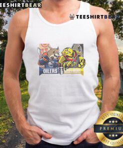 Official Edmonton Oilers vs Vegas Golden Knights 2025 2nd Round Matchup Western Conference tank top design