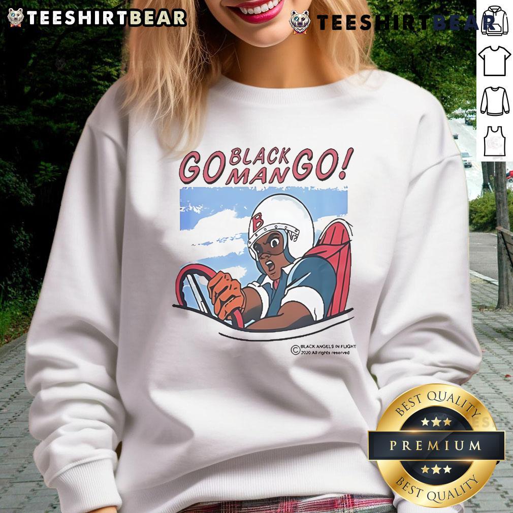Official Go Black Man Go Sweatshirt featuring bold graphic design and comfortable fit for stylish casual wear.