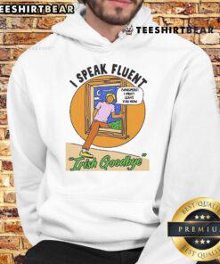 Official I Speak Fluent Irish Goodbye Ivory Hoodie showcasing a stylish design for Irish language enthusiasts.