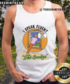 Ivory tank top with 'I Speak Fluent Irish' print, perfect for showcasing Irish pride and culture.