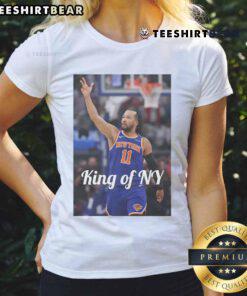 Alt Text: Official Jalen Brunson King of NY 2025 Ladies Tee featuring stylish design for fans of Jalen Brunson and NYC basketball.