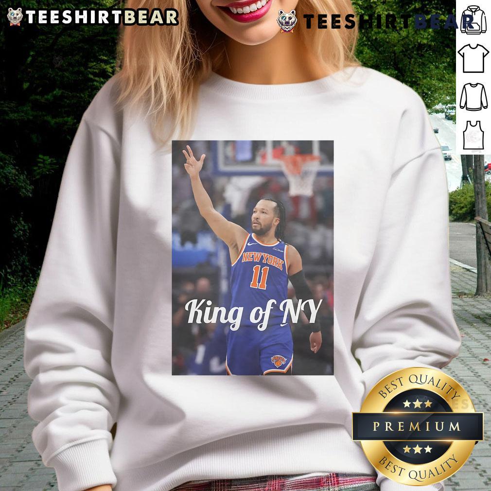 Official Jalen Brunson King of NY 2025 Sweatshirt featuring bold graphics and comfortable fit for fans and supporters.