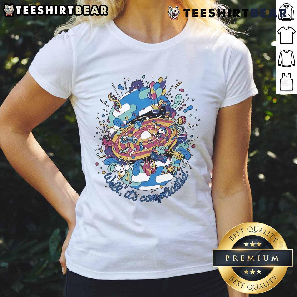 Official Kurzgesagt Well It's Complicated Ladies Tee featuring a colorful, stylish design for fans of science and art.