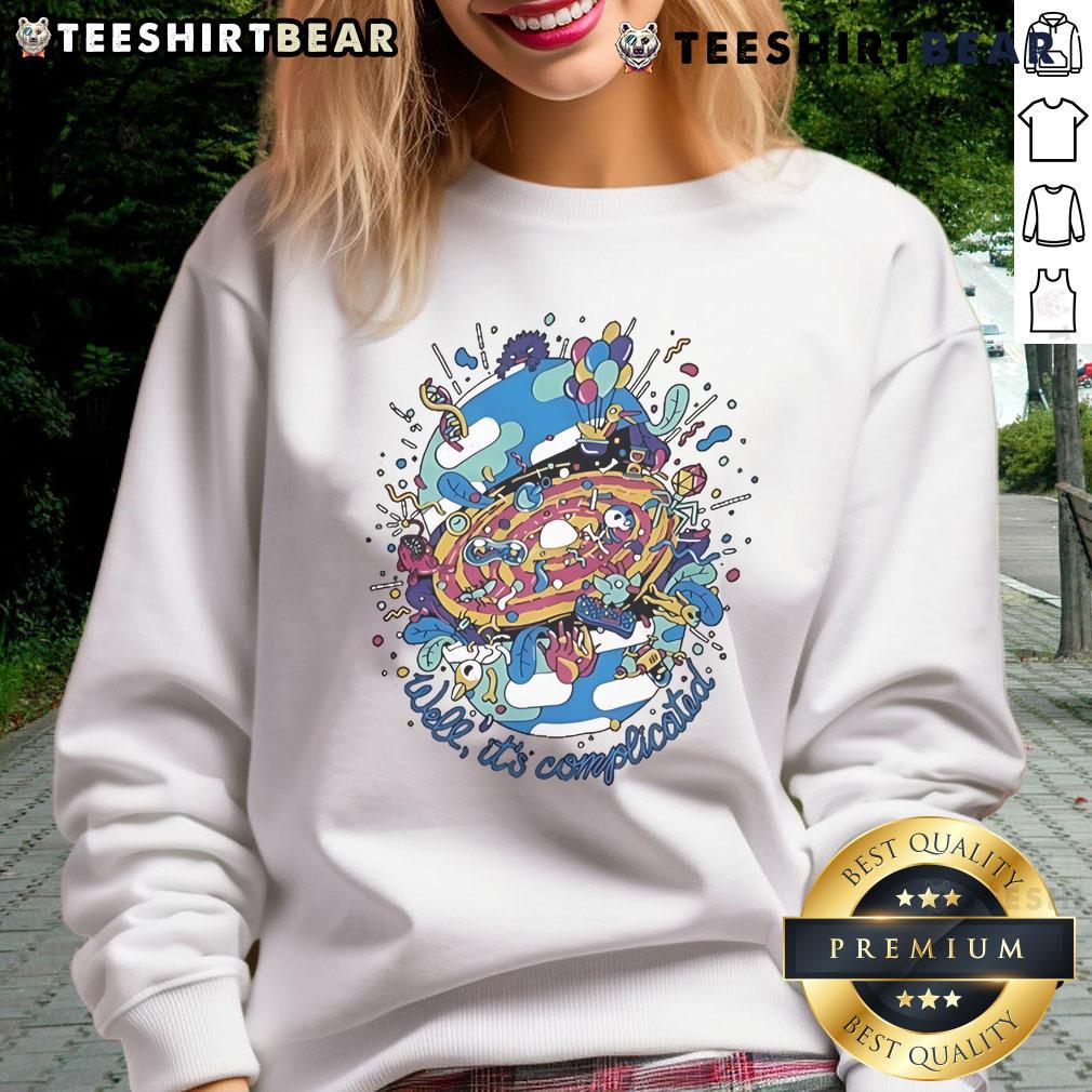 Official Kurzgesagt Well It's Complicated Sweatshirt in vibrant colors, featuring unique design and comfortable fit for fans.