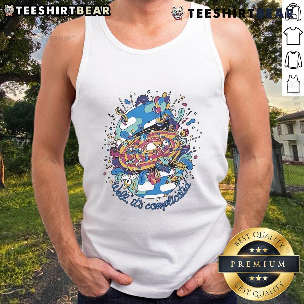 Official Kurzgesagt Well It's Complicated tank top featuring vibrant design and comfortable fit for fans of the channel.