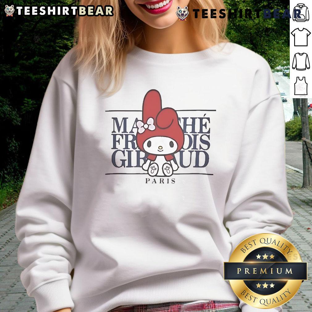 Official Marithe X My Melody Paris Sweatshirt featuring a cute design, perfect for fans of My Melody and stylish casual wear.