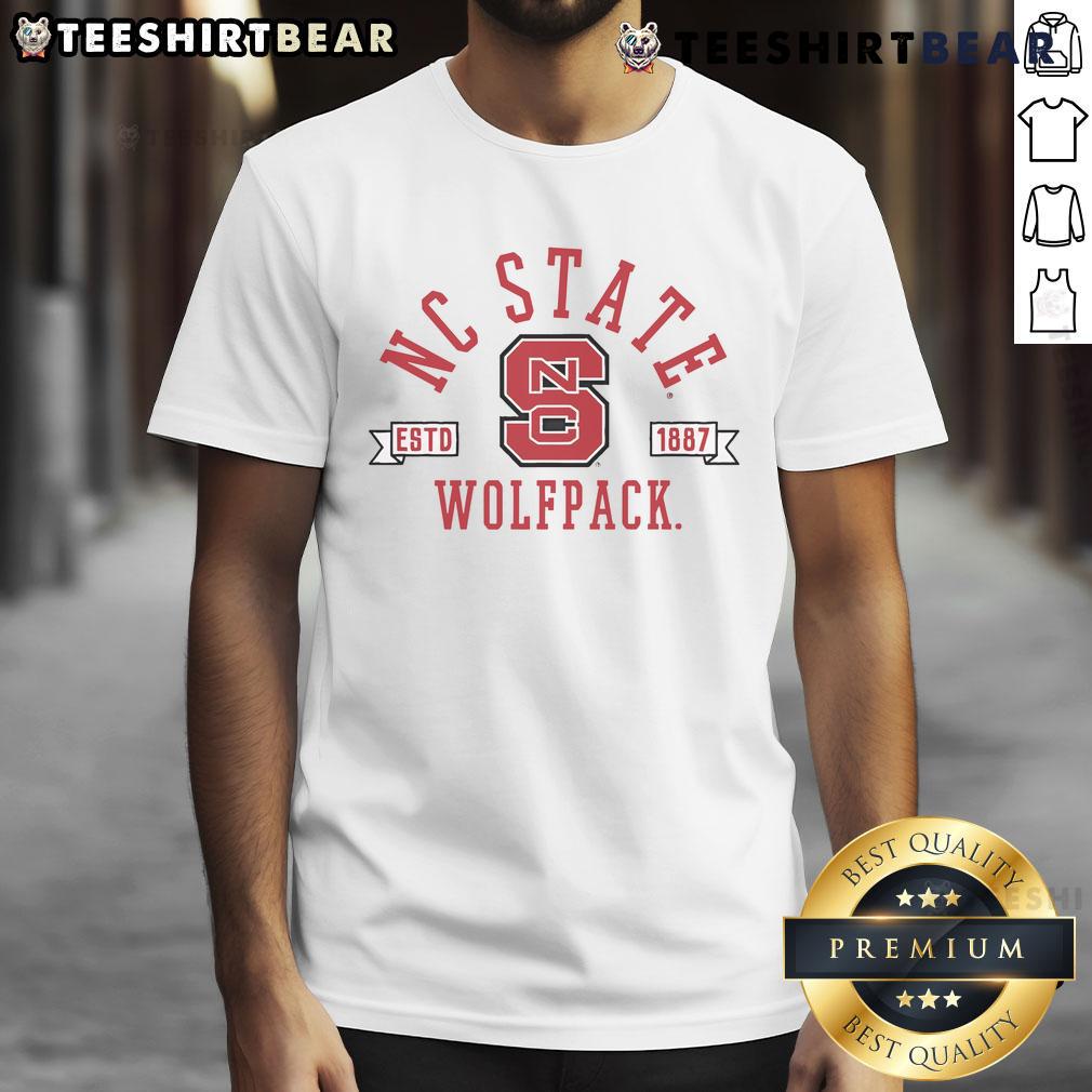 Official NC State Estd 1887 Wolfpack T-Shirt featuring bold logo and classic design for fans of North Carolina State University.