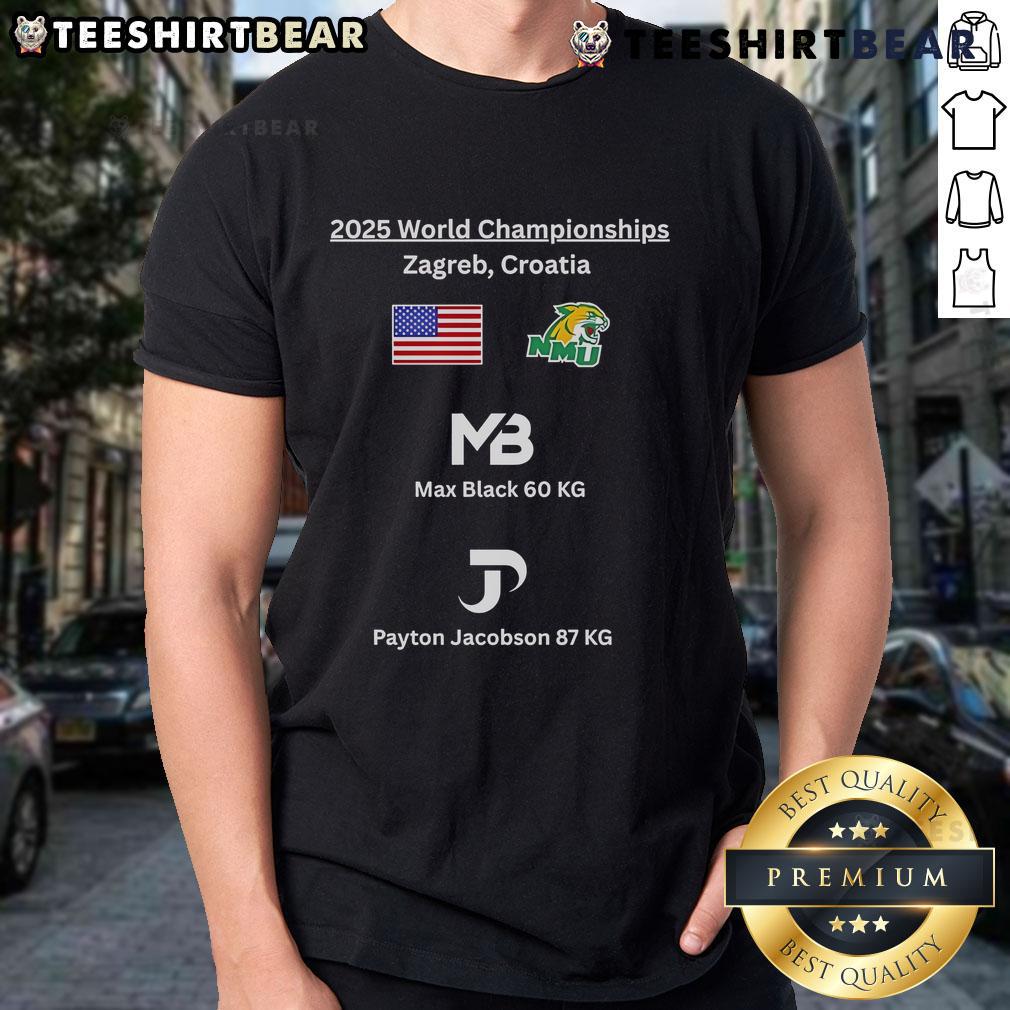 Official NMU vs The World 2025 World Championships T-Shirt featuring bold graphics and vibrant colors, perfect for fans.