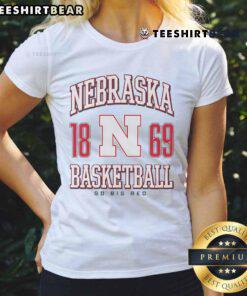 Official Nebraska Cornhuskers Basketball Ladies Tee featuring team colors and logo, perfect for female fans.