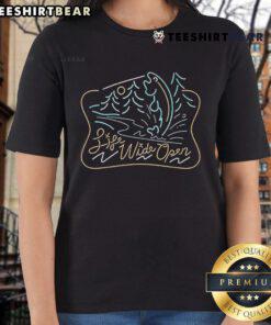 Official Neon Fishing Life Wide Open Ladies Tee in vibrant colors, perfect for fishing enthusiasts and casual wear.