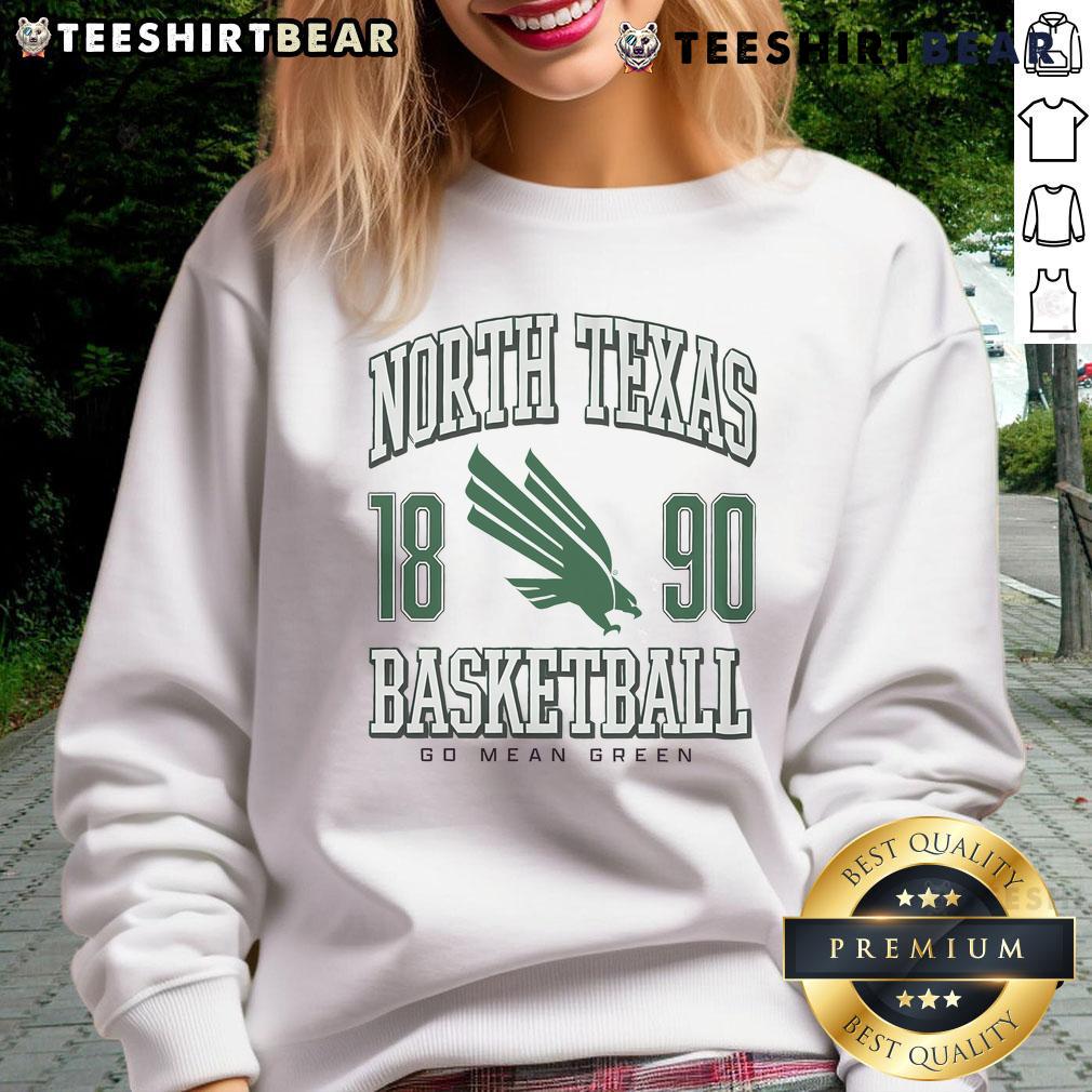 Official North Texas Mean Green basketball sweatshirt in green with logo, perfect for fans and athletes.