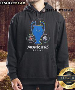 Alt Text: Official Paris Saint-Germain Munich Final 2025 Hoodie featuring team colors and logo, perfect for fans and collectors.
