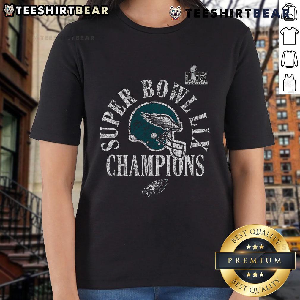 Official Philadelphia Eagles Super Bowl LIX Champions Ring Season Ladies Tee featuring team logo and vibrant design.