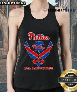 Official Phillies U.S. Air Force tank top featuring team logo and military design, perfect for fans and summer wear.