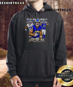 Alt Text: Official Puka Nacua Black Hoodie for Los Angeles Rams fans featuring the notorious player's design.