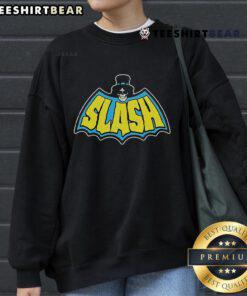 Official Slash Batman sweatshirt featuring bold graphics, perfect for fans of superhero apparel and casual streetwear.