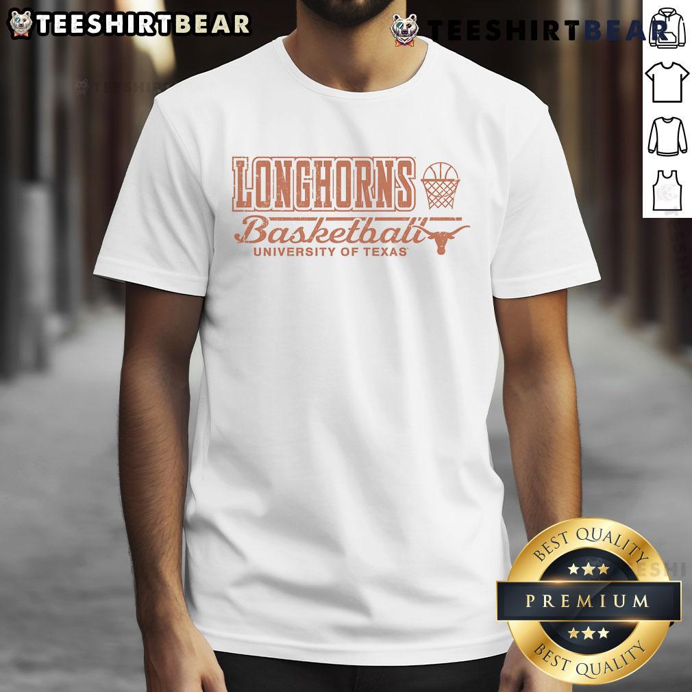 Official Texas Longhorns vintage basketball t-shirt featuring University of Texas logo, perfect for fans and collectors.
