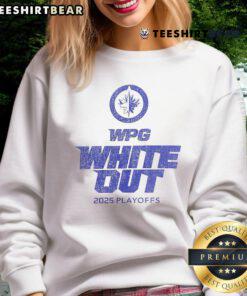 Official Winnipeg Jets 2025 Playoffs WPG White Out Sweatshirt, showcasing team pride and playoff spirit for fans.