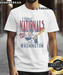 Alt Text: Original MLB x Topps Washington Nationals T-Shirt featuring team logo and vibrant colors, perfect for fans.