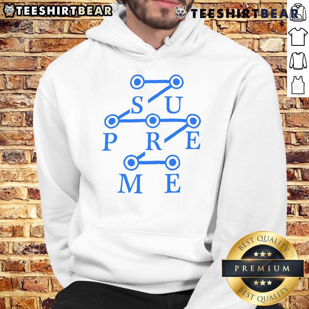 Original Su Pre Me Hoodie in black, featuring a bold graphic design, perfect for casual streetwear style.