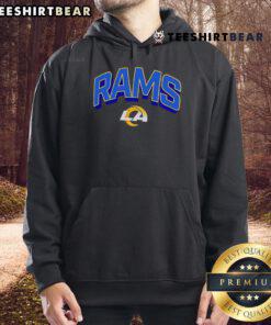 Premium Los Angeles Rams NFL Velocity Performance Arc Hoodie in navy, featuring team logo and stylish design for fans.