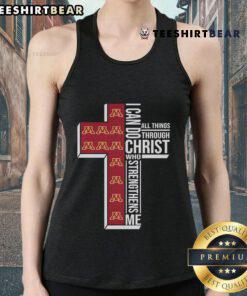Premium Minnesota Gophers tank top featuring 'I Can Do All Things Through Christ' inspirational quote.
