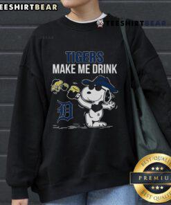 Premium Snoopy and Woodstock Detroit Tigers Make Me Drink sweatshirt, featuring vibrant graphics and comfortable design.