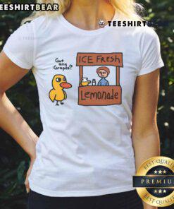 Pretty Got Any Grapes Duck Song Lemonade Stand Ladies Tee featuring a fun design perfect for summer outings.