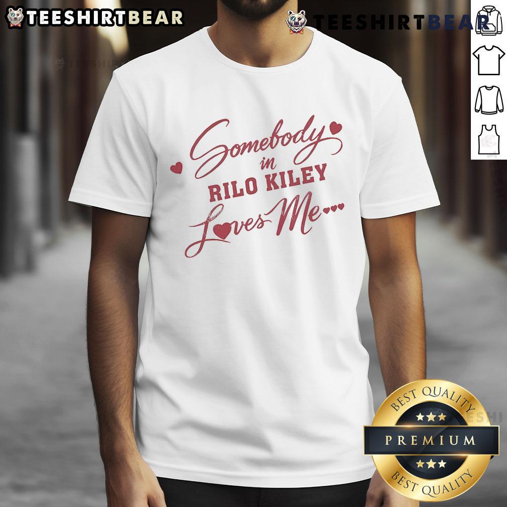 Pretty Rilo Kiley Somebody Loves Me Heart T-Shirt featuring a vibrant heart graphic and stylish design for fans.