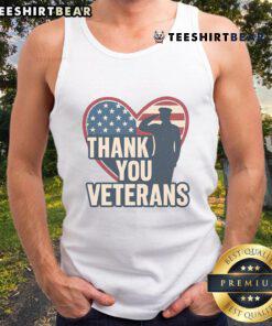 Pretty Thank You Veterans America Heart Tank Top with patriotic design, perfect for honoring veterans in style.