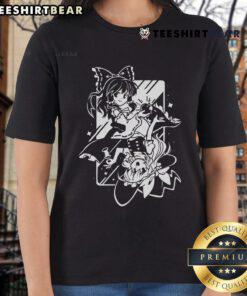 Alt Text: Pretty Touhou Am I Dreaming tee featuring Reimu Hakurei and Marisa Kirisame in vibrant colors and detailed design.