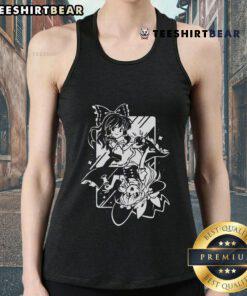 Alt Text: Pretty Touhou Am I Dreaming tank top featuring Reimu Hakurei and Marisa Kirisame in vibrant colors.
