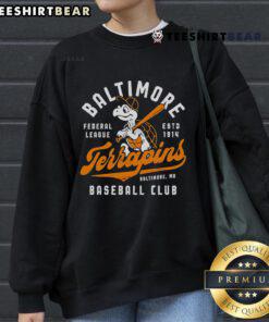 Vintage sweatshirt featuring the Top Baltimore Terrapins Maryland Baseball logo in vibrant colors and classic design.