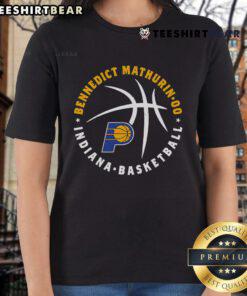 Top Bennedict Mathurin Indiana Pacers basketball player graphic on a ladies tee shirt, perfect for fans.