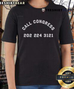 Top Call Congress 202-224-3123 ladies tee featuring a stylish design for advocates and supporters of civic engagement.
