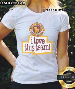 Cleveland Cavaliers Hardwood Classics ladies tee featuring 'I Love This Team' design, perfect for fans.