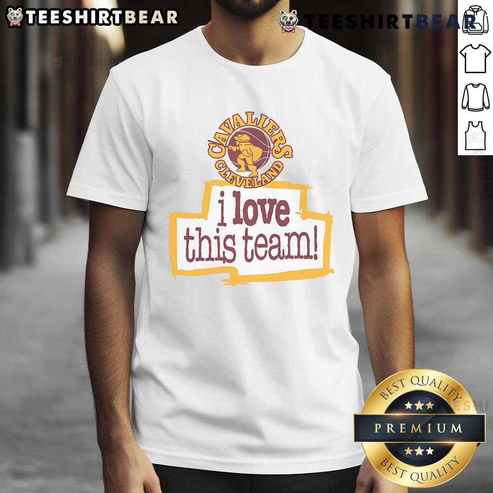 Top Cleveland Cavaliers Hardwood Classics I Love This Team T-Shirt showcasing team colors and logo, perfect for fans.