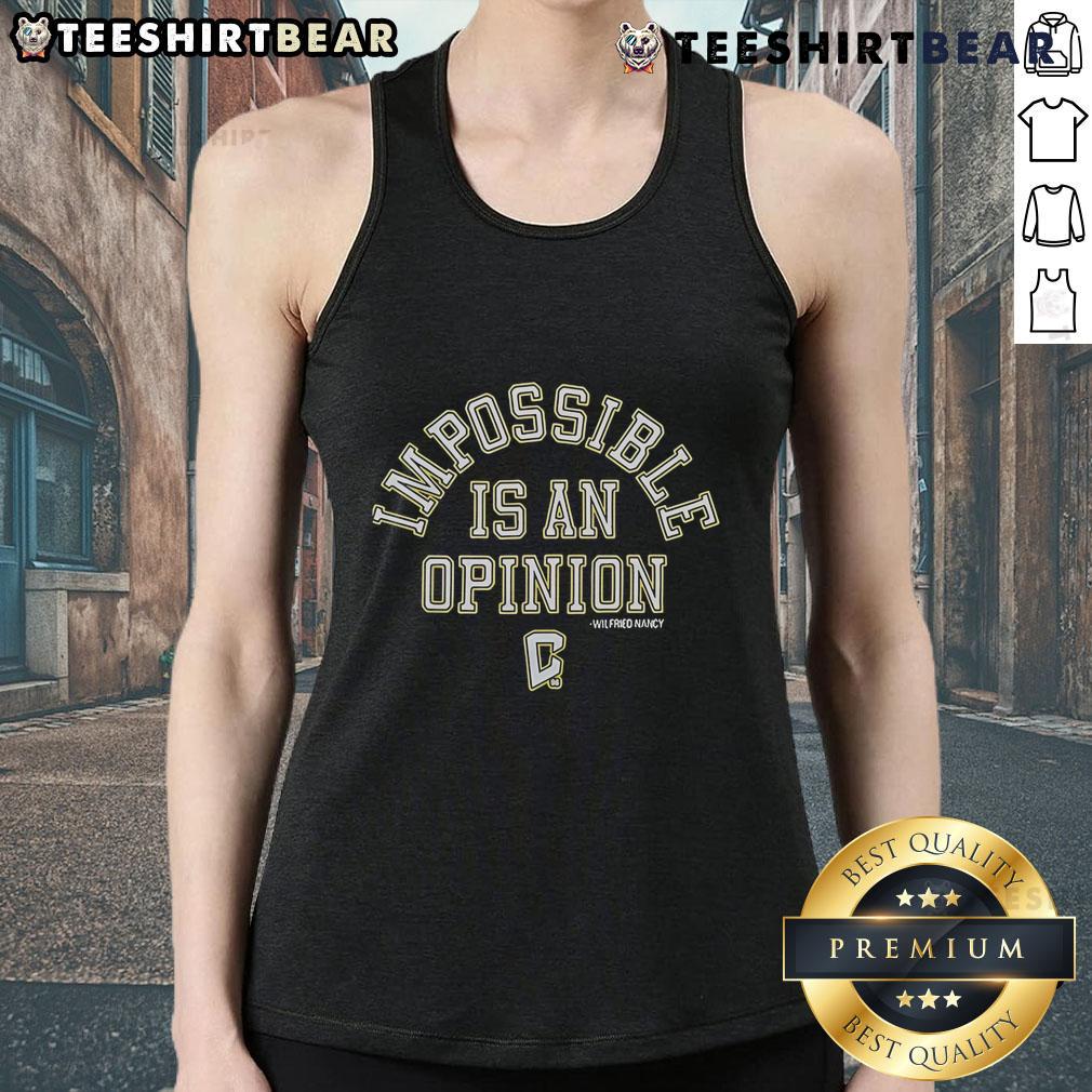Top Columbus Crew Impossible Is An Opinion tank top featuring bold graphics and team colors for passionate soccer fans.