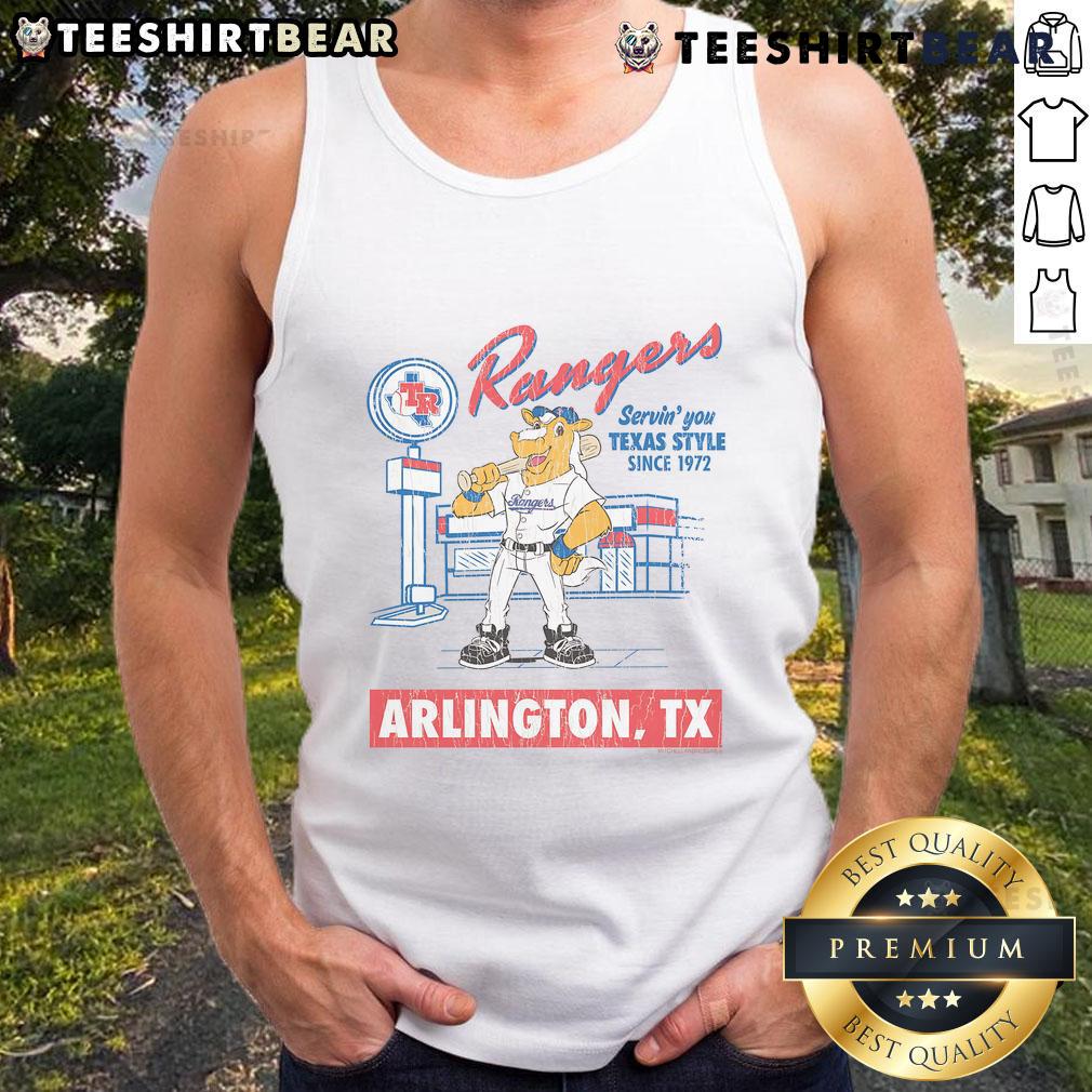 Stylish Top Cream Texas Rangers Deli Tank Top featuring team logo, perfect for summer outings and sports fans.