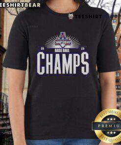 Top ECU Baseball Champions AAC 2025 Ladies Tee featuring vibrant graphics and comfortable fit for fans and players.