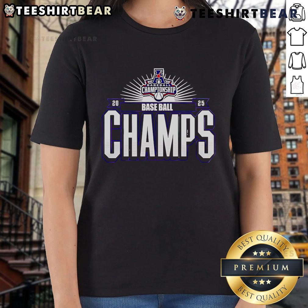 Top ECU Baseball Champions AAC 2025 Ladies Tee featuring vibrant graphics and comfortable fit for fans and players.