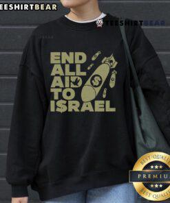 Alt Text: Top End All Aid to Israel sweatshirt featuring bold graphics and a comfortable fit, ideal for supporters of the cause.