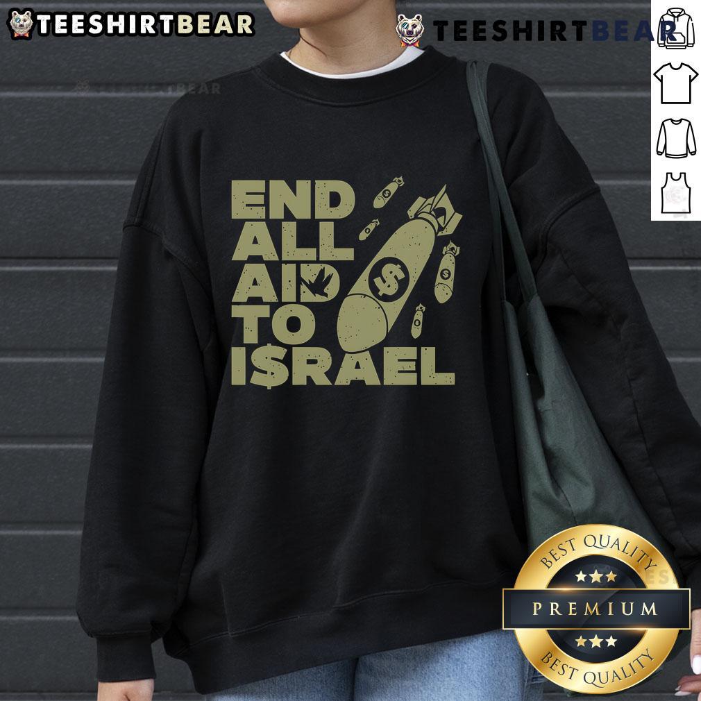 Alt Text: Top End All Aid to Israel sweatshirt featuring bold graphics and a comfortable fit, ideal for supporters of the cause.