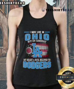 Stylish Dodgers tank top for game day, showcasing pride for LA while living in Ohio. Perfect for baseball fans!