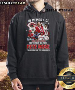 Top In Memory Of The Hit King Pete Rose Thank You For The Memories Hoodie featuring a vintage baseball design.
