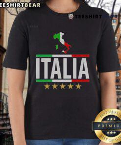 Top Italia Italy Soccer Football Champions Ladies Tee showcasing vibrant design and sporty style for female fans.