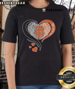 Top It's In My DNA Heart San Francisco Ladies Tee - Stylish SF city-themed shirt for women, perfect for casual wear.