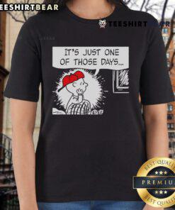 Alt Text: Top It's Just One of Those Days Snoopy Peanuts Ladies Tee featuring Snoopy graphic on a stylish women's T-shirt.